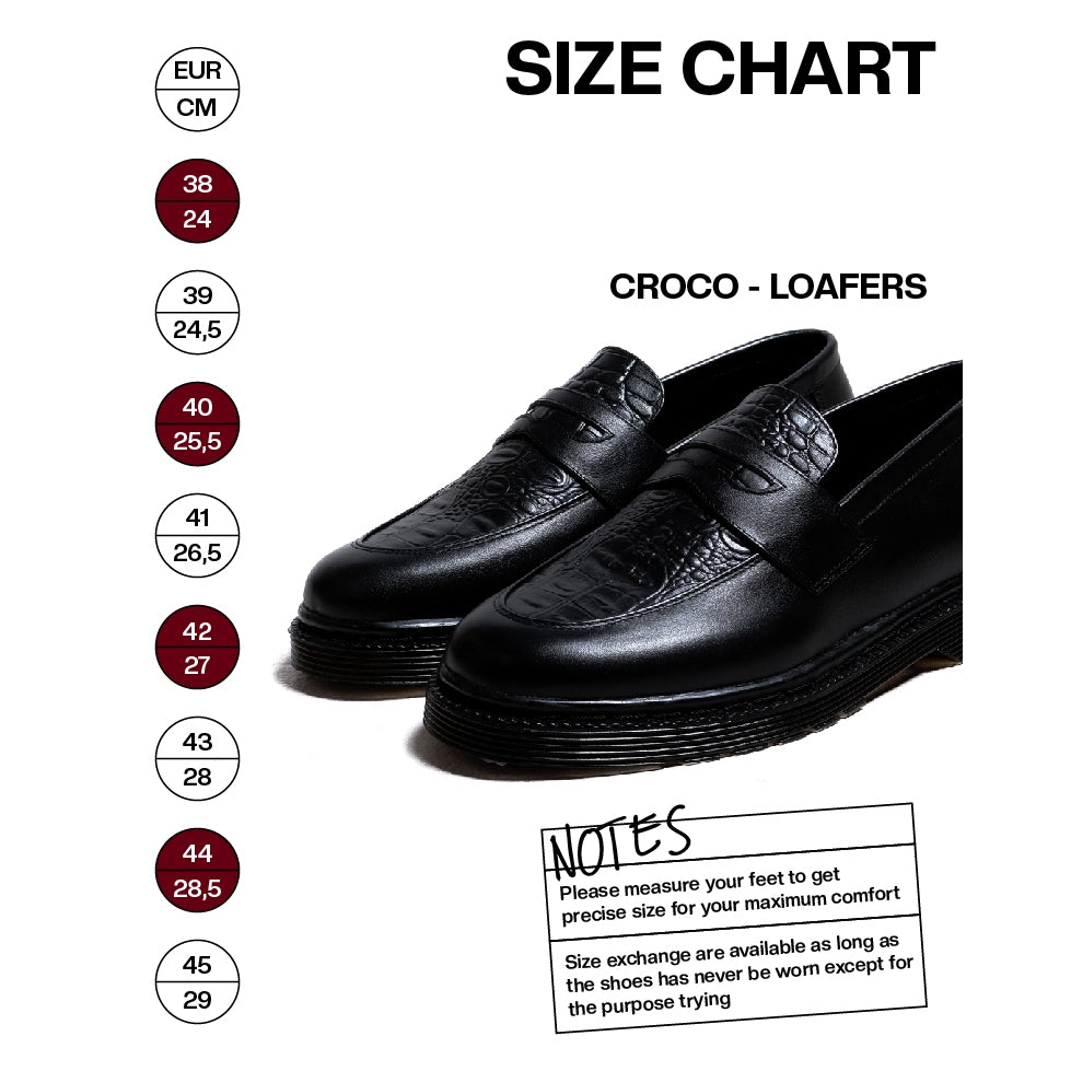 Jovem Loafers Croco Series - Black