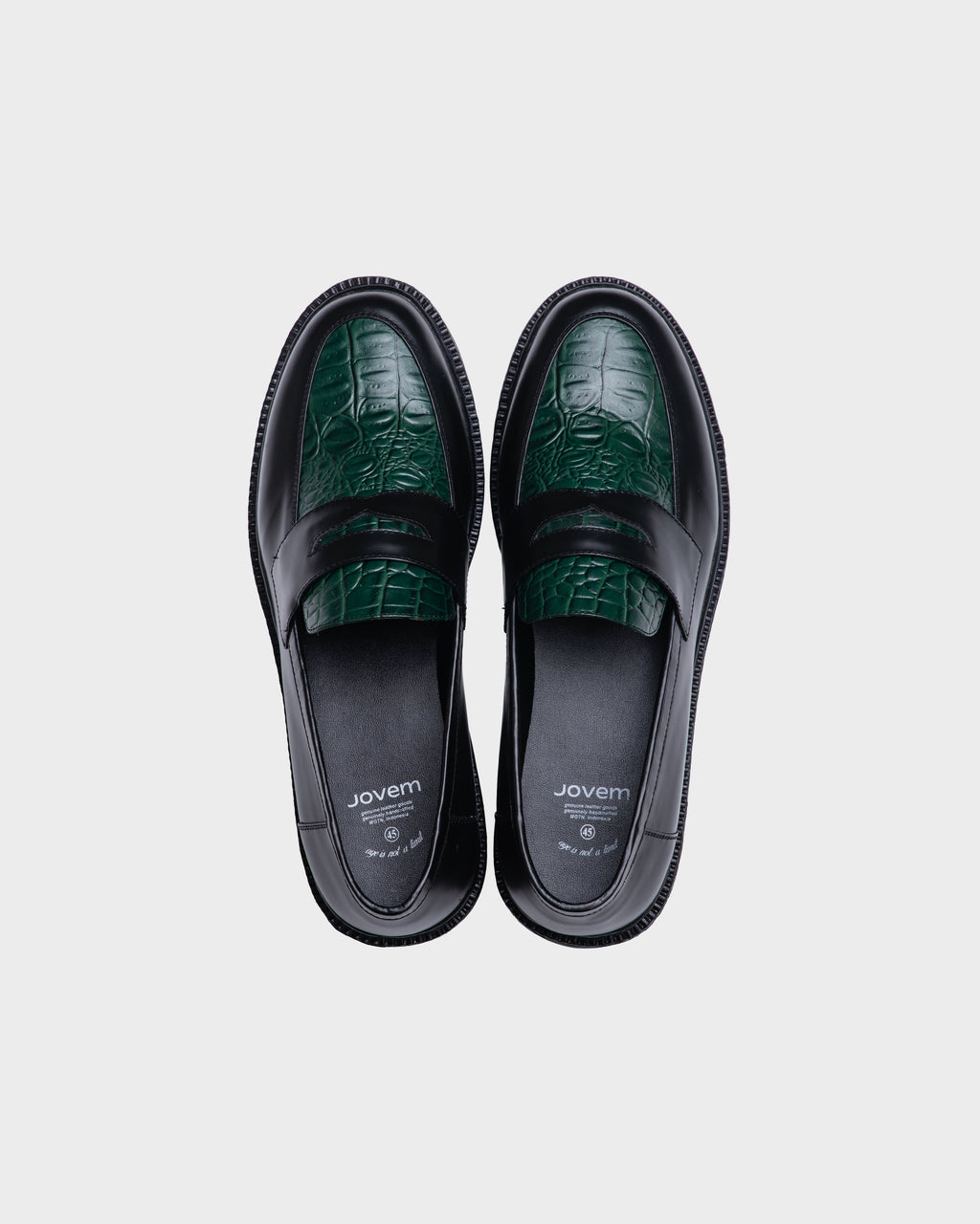Jovem Loafers Croco Series - Two Tone Green