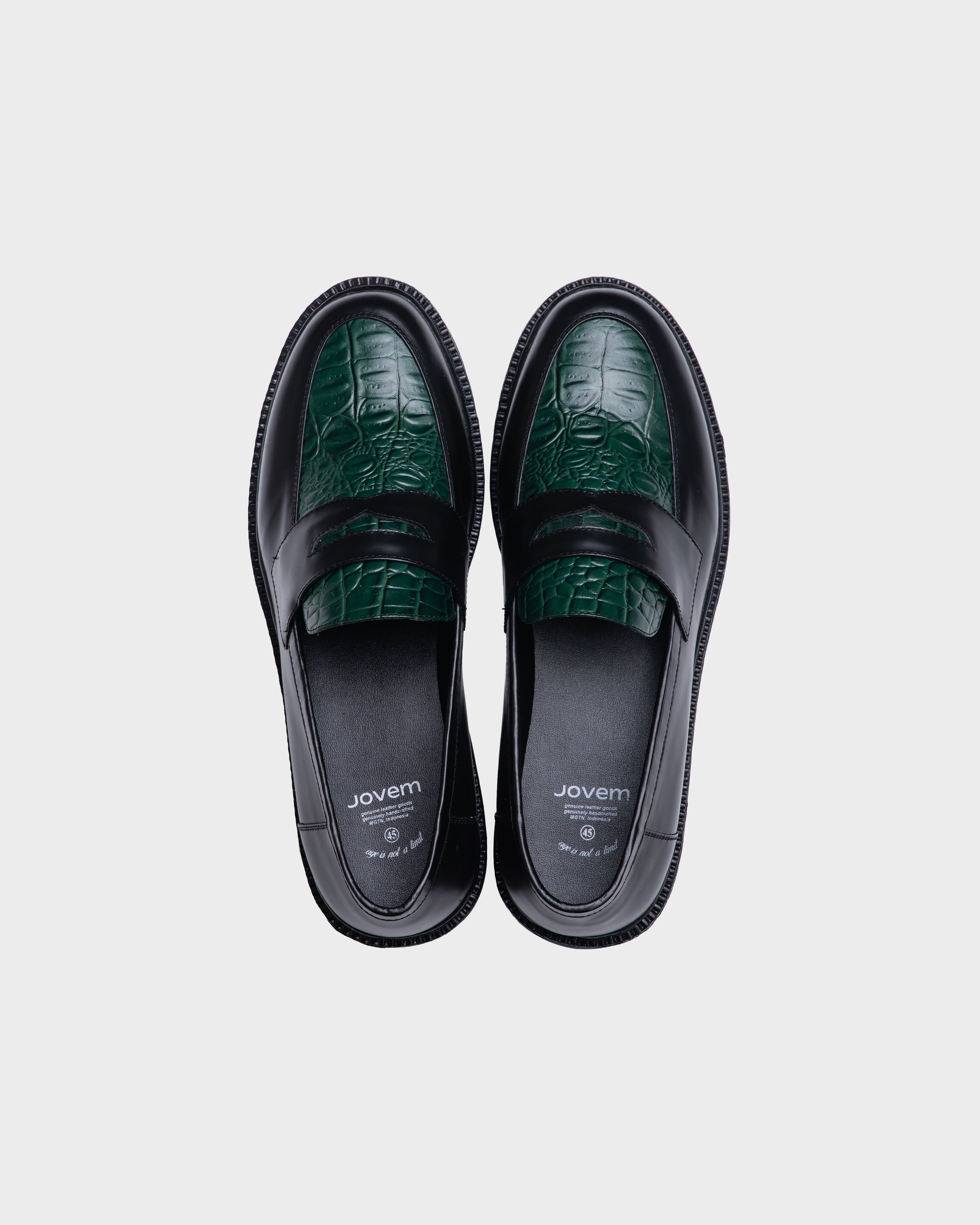 Jovem Loafers Croco Series - Two Tone Green