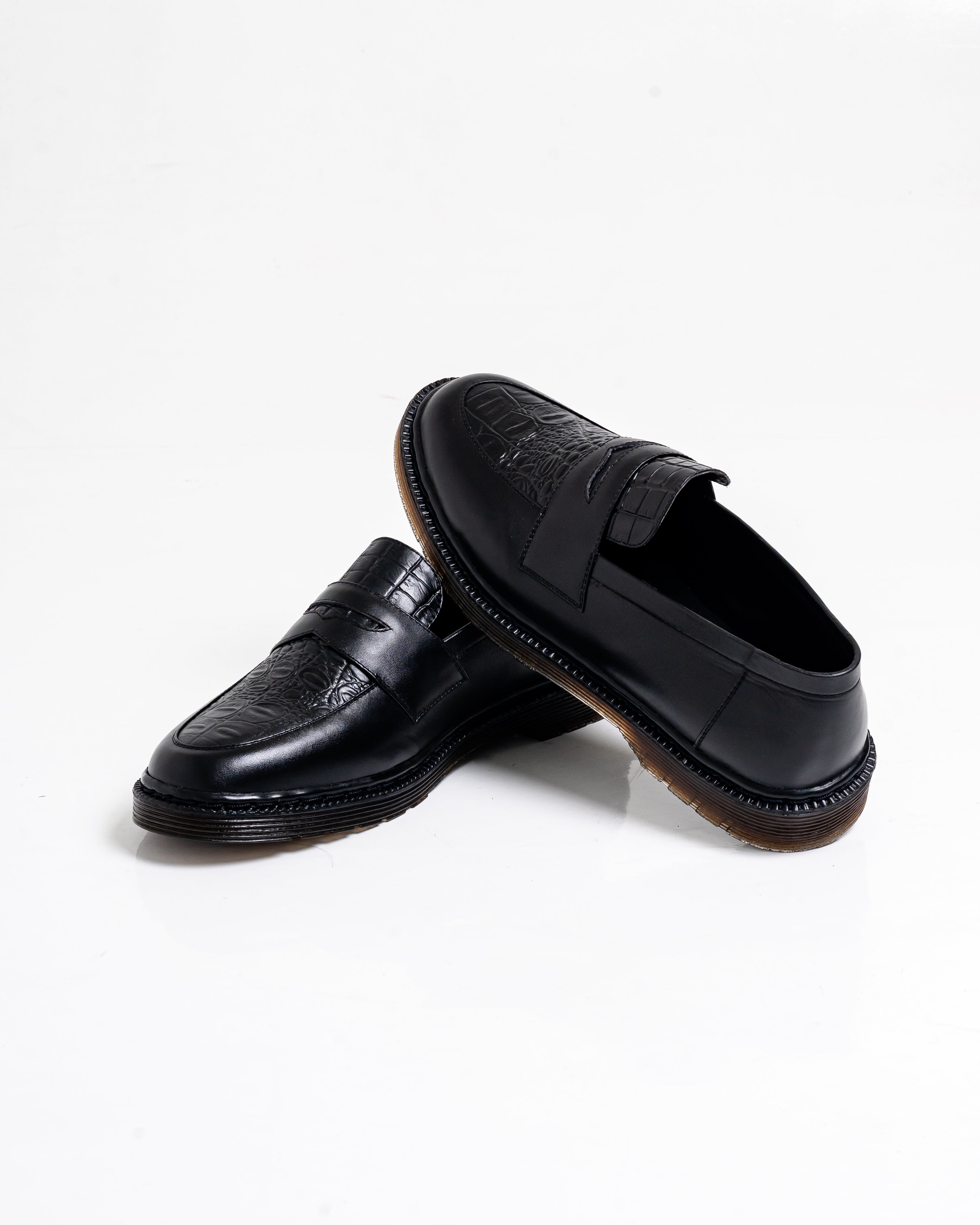 Jovem Loafers Croco Series - Black