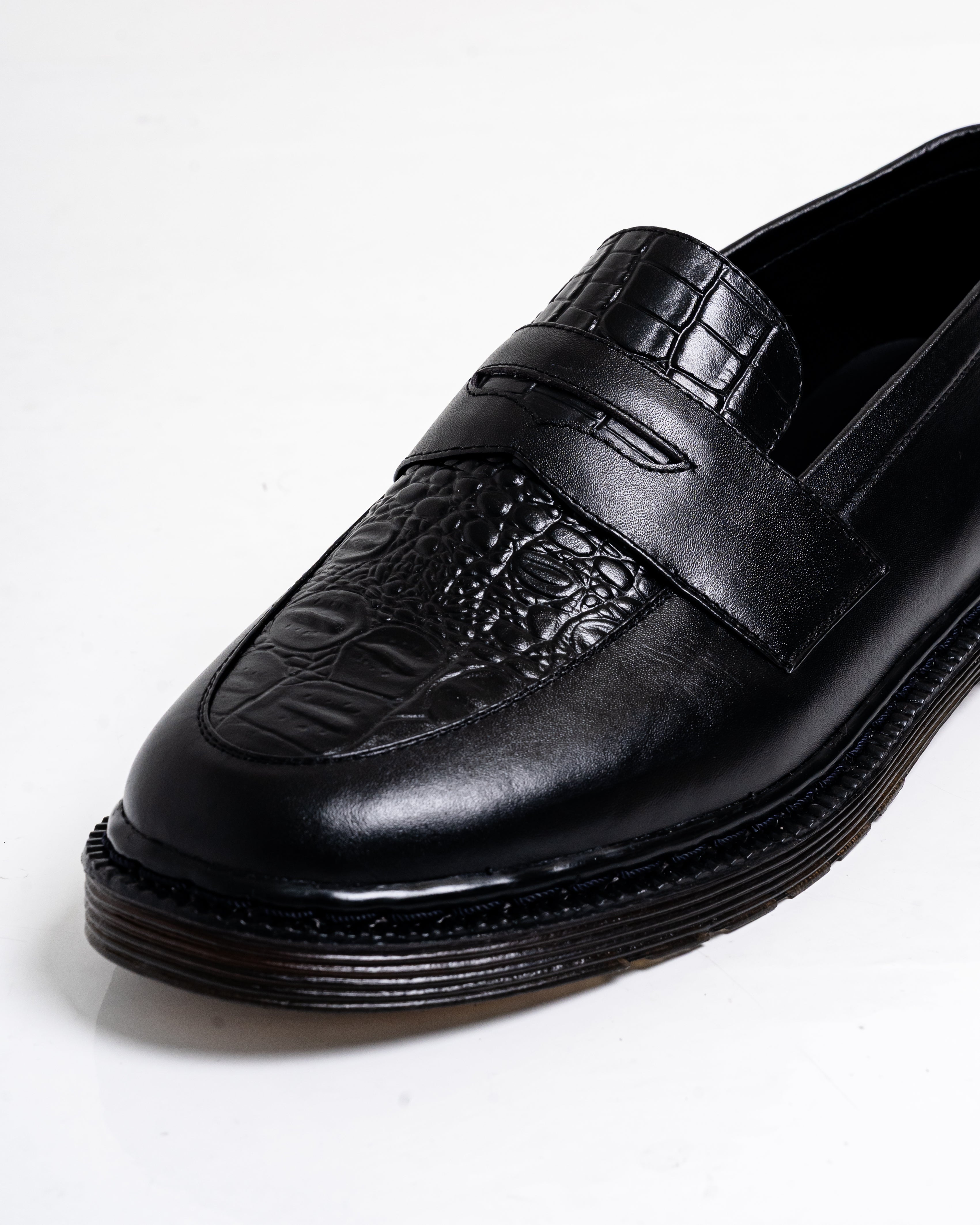 Jovem Loafers Croco Series - Black