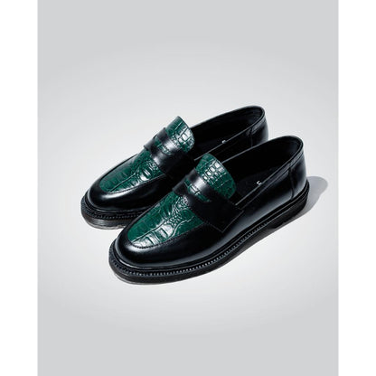 Jovem Loafers Croco Series - Two Tone Green