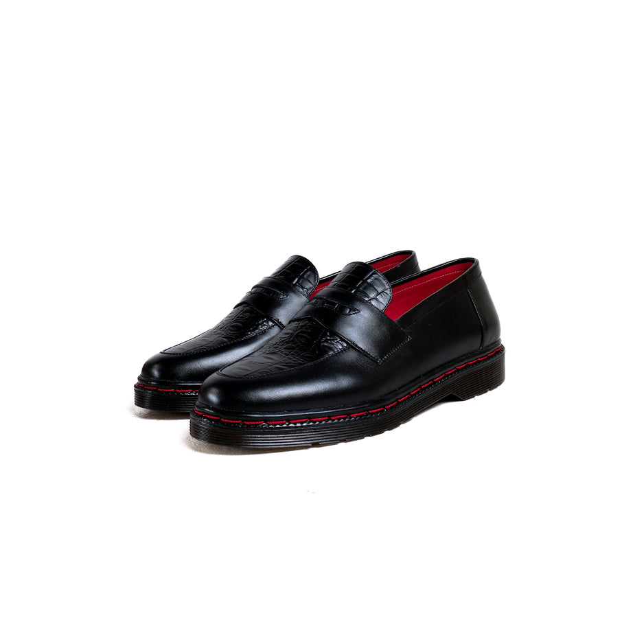 Jovem Loafers Croco Series - Black