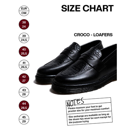 Jovem Loafers Croco Series - Black