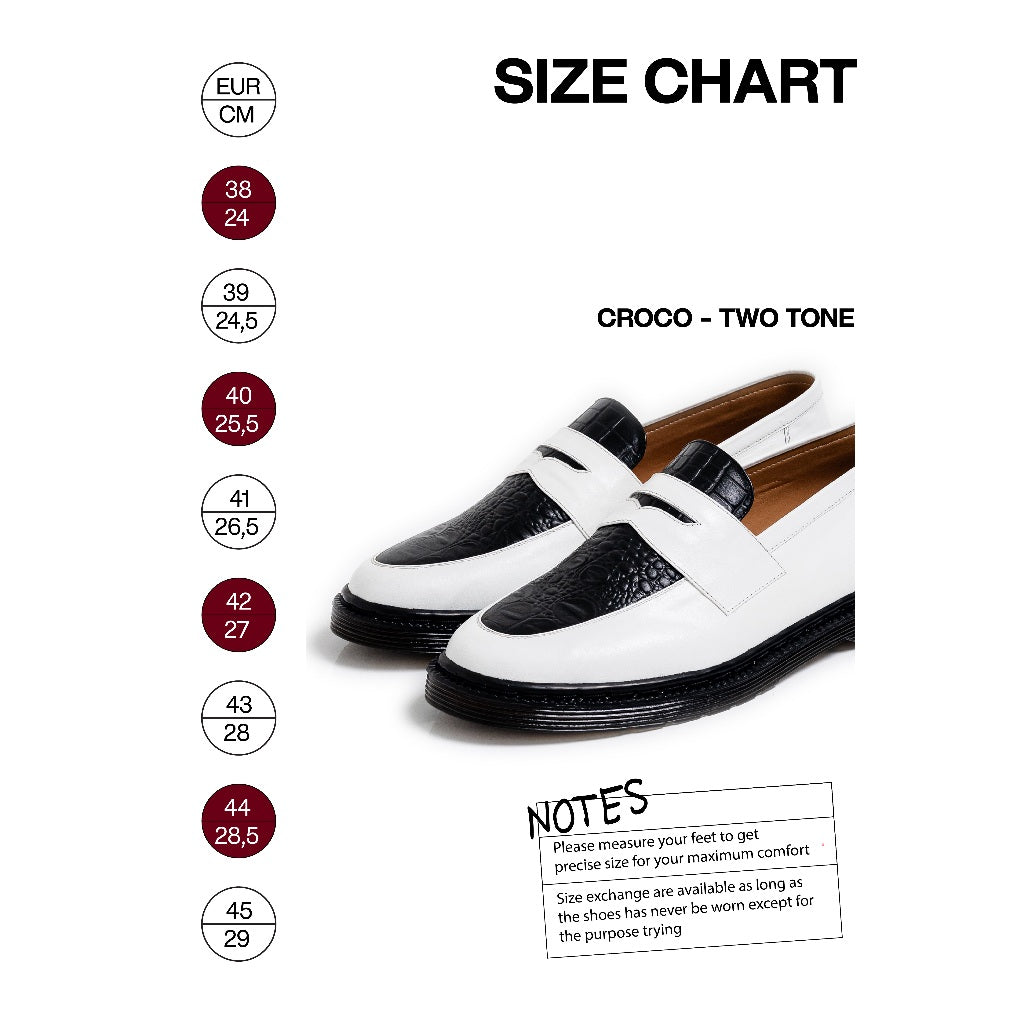 Jovem Loafers Croco Series - Two Tone