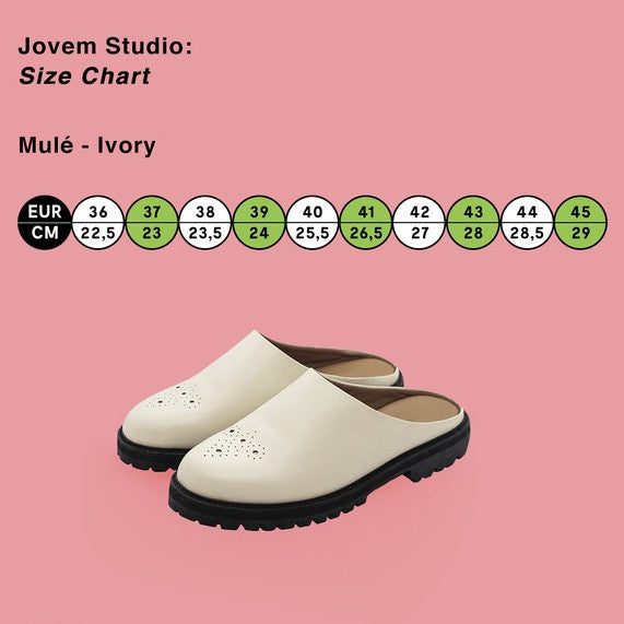 Jovem Loafers Mule Series - Ivory White